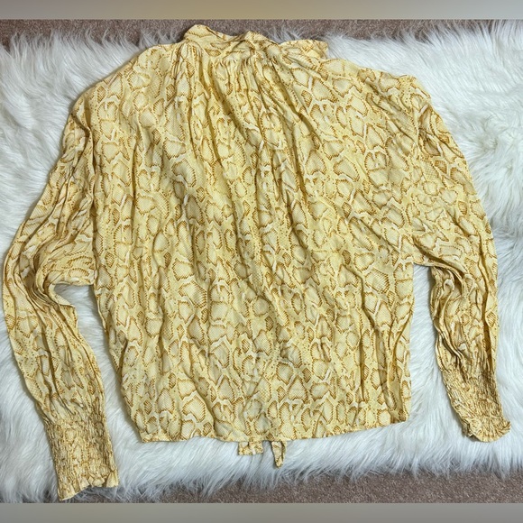 Faithfull The Brand Aira Knot Petra Snake Animal Print Button front Blouse - Picture 3 of 4